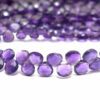 AAA+ Amethyst Gemstone 5mm Heart Briolette Faceted Beads | 8inch Strand | Deep Purple Amethyst Semi Precious Gemstone Loose Briolette Beads