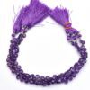 AAA+ Amethyst Gemstone 5mm Heart Briolette Faceted Beads | 8inch Strand | Deep Purple Amethyst Semi Precious Gemstone Loose Briolette Beads - Image 2