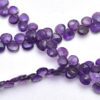 AAA+ Amethyst Gemstone 5mm Heart Briolette Faceted Beads | 8inch Strand | Deep Purple Amethyst Semi Precious Gemstone Loose Briolette Beads - Image 4