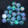 AAA+ Ethiopian Fire Opal 5mm Round Cabochon | Natural Ethiopian Welo Opal Multi Fire Loose Gemstone Flat Back Cabs | Welo Opal Gemstone Lot
