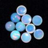 AAA+ Ethiopian Opal Fire 7mm Round Cabochon | Natural Ethiopian Welo Opal Multi Fire Loose Gemstone Flat Back Cabs | Welo Opal Gemstone Lot - Image 2