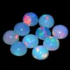 AAA+ Ethiopian Opal Fire 7mm Round Cabochon | Natural Ethiopian Welo Opal Multi Fire Loose Gemstone Flat Back Cabs | Welo Opal Gemstone Lot