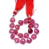 AAA+ Rare Ruby 8mm Faceted Heart Briolette Fancy Beads | Natural Red Ruby Precious Gemstone Loose Heart Beads for Jewelry | 7inch Strand