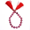 AAA+ Rare Ruby 8mm Faceted Heart Briolette Fancy Beads | Natural Red Ruby Precious Gemstone Loose Heart Beads for Jewelry | 7inch Strand - Image 2