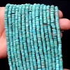 Natural Turquoise Gemstone Beads, Turquoise 5mm-6mm Smooth Spacer Heishi | 8inch Strand | Turquoise Semi Precious Gemstone Tyre Rondelles - Image 2