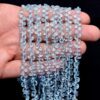 AAA+ Aquamarine Gemstone 6mm-7mm Heart Briolette Beads | Natural Aquamarine Semi Precious Gemstone Loose Faceted Beads | 8inch Strand