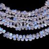 AAA+ White Rainbow Moonstone Blue Fire 6x9mm-7x10mm Smooth Pear Beads | 8inch Strand | Natural Moonstone Precious Gemstone Loose Briolettes - Image 2