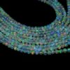 AAA+ Ethiopian Welo Opal High Fire 3mm-5mm Round Smooth Beads | 17inch Strand | Natural Ethiopian Opal Precious Gemstone White Opal Beads - Image 3