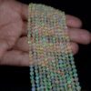 AAA+ Ethiopian Welo Opal High Fire 3mm-5mm Round Smooth Beads | 17inch Strand | Natural Ethiopian Opal Precious Gemstone White Opal Beads - Image 7