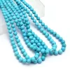 Natural AAA+ Turquoise Round Beads, Gemstone 5mm-7mm Smooth Beads | Genuine Arizona Turquoise High Quality Gemstone Loose Beads | 16" Strand