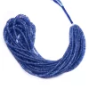 AAA+ Blue Sapphire Faceted Rondelle Beads | 2.50mm-4.50mm Beads 16inch Strand | Natural Blue Sapphire Precious Gemstone Faceted Loose Beads