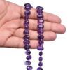 Natural AAA+ Amethyst Side Drilled Drum Beads | 8inch strand | Amethyst Faceted Semi Precious Gemstone Tumbled Nuggets Fancy Loose Beads - Image 3