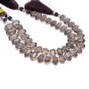 Natural AAA+ Smoky Quartz Side Drilled Drum Beads | 8inch strand | Natural Smokey Faceted Semi Precious Gemstone Tumbled Nuggets Loose Beads - Image 3