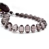 Natural AAA+ Smoky Quartz Side Drilled Drum Beads | 8inch strand | Natural Smokey Faceted Semi Precious Gemstone Tumbled Nuggets Loose Beads