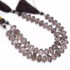 Natural AAA+ Smoky Quartz Side Drilled Drum Beads | 8inch strand | Natural Smokey Faceted Semi Precious Gemstone Tumbled Nuggets Loose Beads - Image 2