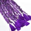 AAA+ Amethyst Heart Briolette | Gemstone 5mm-6mm Faceted Beads 8inch Strand | Natural African Amethyst Semi Precious Gemstone Briolettes