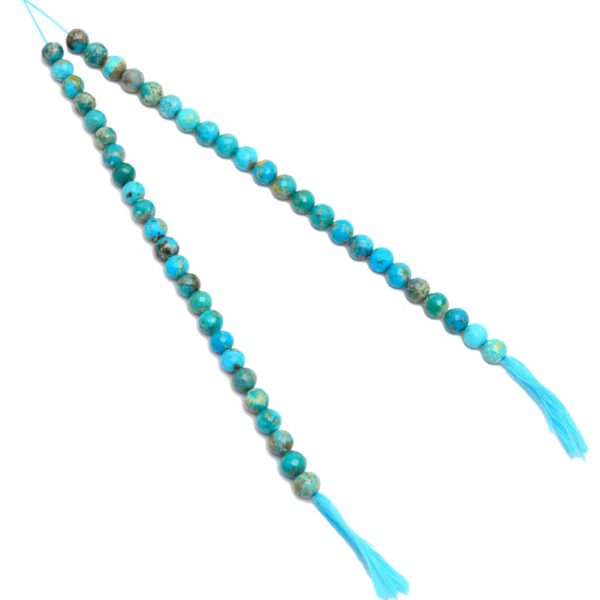 Natural Arizona Turquoise Gemstone Beads | 5mm-10mm Round Faceted Loose Beads | Natural Genuine Turquoise Semi Precious Gemstone Loose Beads - Image 3