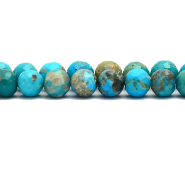 Natural Arizona Turquoise Gemstone Beads | 5mm-10mm Round Faceted Loose Beads | Natural Genuine Turquoise Semi Precious Gemstone Loose Beads - Image 2