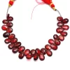 AAA Red Garnet Gemstone Pear Briolette Beads | 6inch Layout | Natural Red Garnet Semi Precious Gemstone Faceted Briolette for Jewelry Making - Image 2