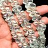 Green Amethyst Teardrop Briolette Beads | 8" Strand Gemstone 7x10mm Drops | Natural Green Amethyst Gemstone Faceted Twisted Teardrop Beads