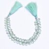 Green Amethyst Teardrop Briolette Beads | 8" Strand Gemstone 7x10mm Drops | Natural Green Amethyst Gemstone Faceted Twisted Teardrop Beads - Image 3