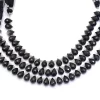 AAA Black Spinel Faceted Teardrop Briolette Beads | 6x9mm Drops 6inch Strand | Natural Black Spinel Semi Precious Gemstone Teardrop Beads