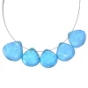 AAA Swiss Blue Topaz Quartz Briolette Beads | 12mm-14mm Heart Carving | Gemstone Hydro Quartz Carving Blue Topaz Leaf Carving Briolette Bead - Image 2