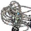 AAA+ Labradorite 7x10mm Oval Faceted Beads | 8" Strand | Natural Labradorite Moonstone Faceted Blue Fire Semi Precious Gemstone Oval Beads - Image 2