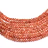 Sunstone Gemstone Rondelle Faceted Beads | 5mm-10mm Beads 8inch Strand | Natural Sunstone Fire Semi Precious Gemstone Beads | AAA+ Quality