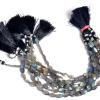 AAA+ Labradorite 7x10mm Oval Faceted Beads | 8" Strand | Natural Labradorite Moonstone Faceted Blue Fire Semi Precious Gemstone Oval Beads - Image 3