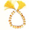 AAA Citrine Gemstone Teardrop Briolette Beads | 8x12mm Bead 8" Strand - 94 Carats | Honey Citrine Semi Precious Gemstone Faceted Drop Beads - Image 2