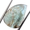 Rare Emerald Gemstone Hand Carving Cabochon | Emerald 14x20mm Fancy Cabochon | Natural Precious Loose Gemstone Floral Carved Fancy Cabochon