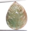 Natural Emerald Gemstone Hand Carving Pear Cabochon | Emerald Pear Cabochon | Rare Precious Loose Gemstone Floral Carved Pear Cabochon