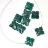 Green Onyx Flower Carving Loose Beads | 12x12mm Gemstone Flower | AAA+ Onyx Semi Precious Loose Gemstone Rare Fancy Beads for Jewelry Making