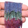 Rare Natural Precious Gemstone 2mm-3mm Micro Faceted Beads | 13" Strand | Multi Ruby / Emerald / Sapphire Precious Gemstone Rondelle Beads - Image 2