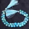 Turquoise Briolettes, Gemstone 9mm-10mm Heart Beads | Natural Arizona Turquoise Faceted Semi Precious Gemstone Loose Beads | 8inch Strand - Image 3