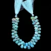 Natural Turquoise Briolette Faceted Beads | Gemstone 7x10mm-8x12mm Pear Beads 8" Strand | Arizona Turquoise Semi Precious Gemstone Briolette - Image 3