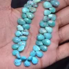 Rare Turquoise Briolette Faceted Beads | Gemstone 10mm-12mm Pear Beads 8inch Strand | Arizona Turquoise Semi Precious Gemstone Briolette - Image 3
