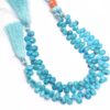AAA+ Natural Turquoise 6x9mm Pear Faceted Beads | Gemstone Pear Briolette 8" Strand | Arizona Turquoise Semi Precious Gemstone Loose Beads - Image 2