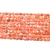 AAA+ Natural Peach Moonstone 6mm-8mm Faceted Nuggets Beads | Peach Moonstone Tumbled Semi Precious Rare Gemstone Loose Beads | 7inch Strand - Image 2