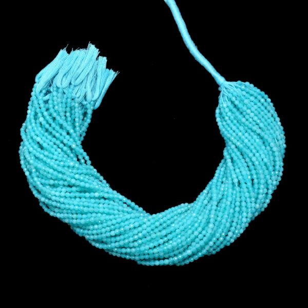 Natural Amazonite Gemstone 3mm-4mm Micro Faceted Beads | 13inch Strand | AAA+ Amazonite Semi Precious Gemstone Round Beads for Jewelry - Image 3