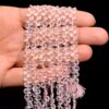 Natural AAA+ Rose Quartz 6mm Heart Faceted Briolette Beads | Pink Rose Quartz Semi Precious Gemstone Loose Beads for Jewelry | 7inch Strand - Image 6