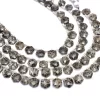 AAA+ Black Rutilated Quartz 8mm-9mm Faceted Hexagon Briolette Beads | Natural Black Rutile Gemstone Loose Fancy Faceted Beads | 8inch Strand - Image 2