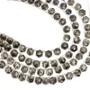 AAA+ Black Rutilated Quartz 8mm-9mm Faceted Hexagon Briolette Beads | Natural Black Rutile Gemstone Loose Fancy Faceted Beads | 8inch Strand