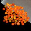 AAA+ Orange Ethiopian Opal 4mm Loose Gemstone Round Cabochon | Natural Ethiopian Welo Opal Multi Fire Precious Gemstone Flat Back Cabs Lot