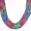 Rare Natural Precious Gemstone 2mm-3mm Micro Faceted Beads | 13" Strand | Multi Ruby / Emerald / Sapphire Precious Gemstone Rondelle Beads