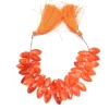 AAA Carnelian Marquise Faceted Briolettes | 9x18mm Beads 6inch Strand 250 Carats | Orange Carnelian Semi Precious Gemstone Marquise Beads