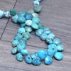 Turquoise Briolettes, Gemstone 9mm-10mm Heart Beads | Natural Arizona Turquoise Faceted Semi Precious Gemstone Loose Beads | 8inch Strand