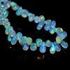 AAA+ Ethiopian Welo Fire Opal Smooth Teardrop Briolette Beads | Natural Ethiopian Fire Opal Gemstone Loose Drops for Jewelry | 6inch Strand