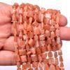 AAA+ Natural Peach Moonstone 6mm-8mm Faceted Nuggets Beads | Peach Moonstone Tumbled Semi Precious Rare Gemstone Loose Beads | 7inch Strand - Image 3